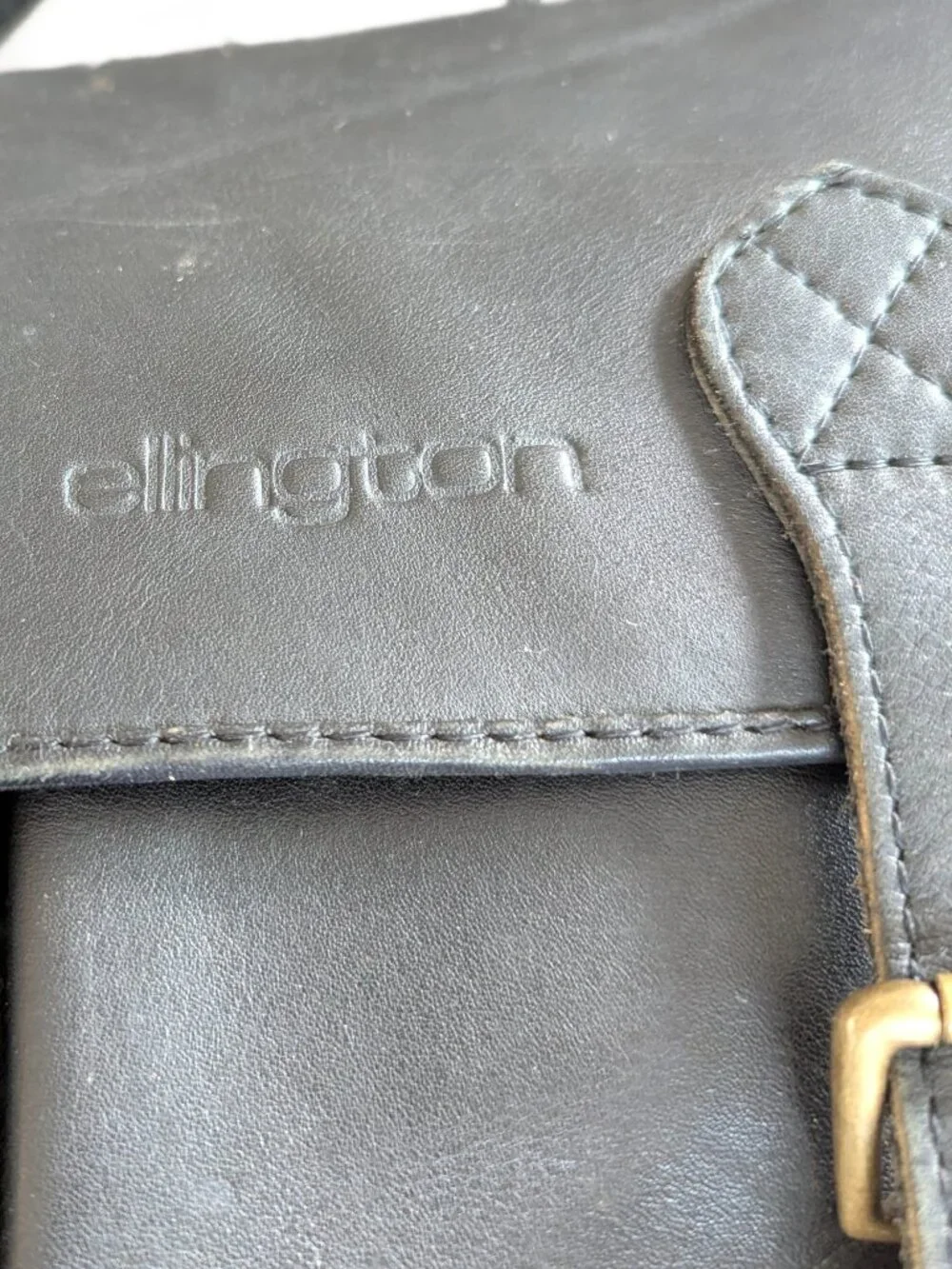 Ellington Black Leather Shoulder Bag/Briefcase - Portland OR adjustable strap